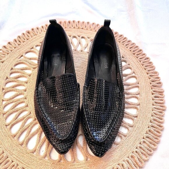 Jeffrey Campbell Barnett Black Loafers Patent Pointed Toe Size 7.5 - Picture 2 of 9